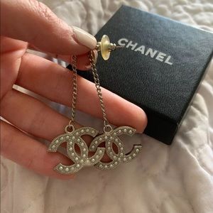 Chanel Pearl Dangle Earrings New!